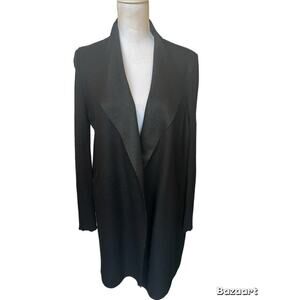 Iman Black Open Front Long Sleeve Tunic Jacket/Sweater Sleeve Size Large